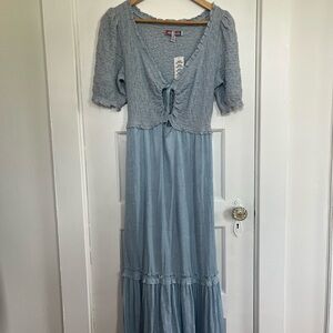 NWT Urban Outfitters Light Blue Textured Dress maxi dress